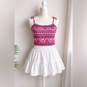 H&M Pink and Black Patterned Top